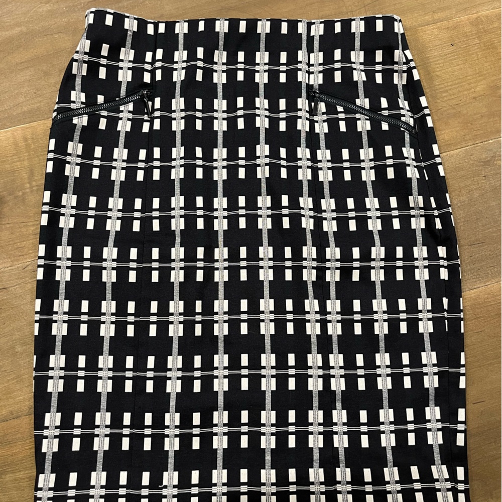 Alfani Black and White Checkered Pencil Skirt